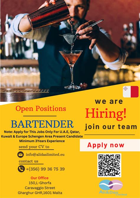 bartending jobs abroad